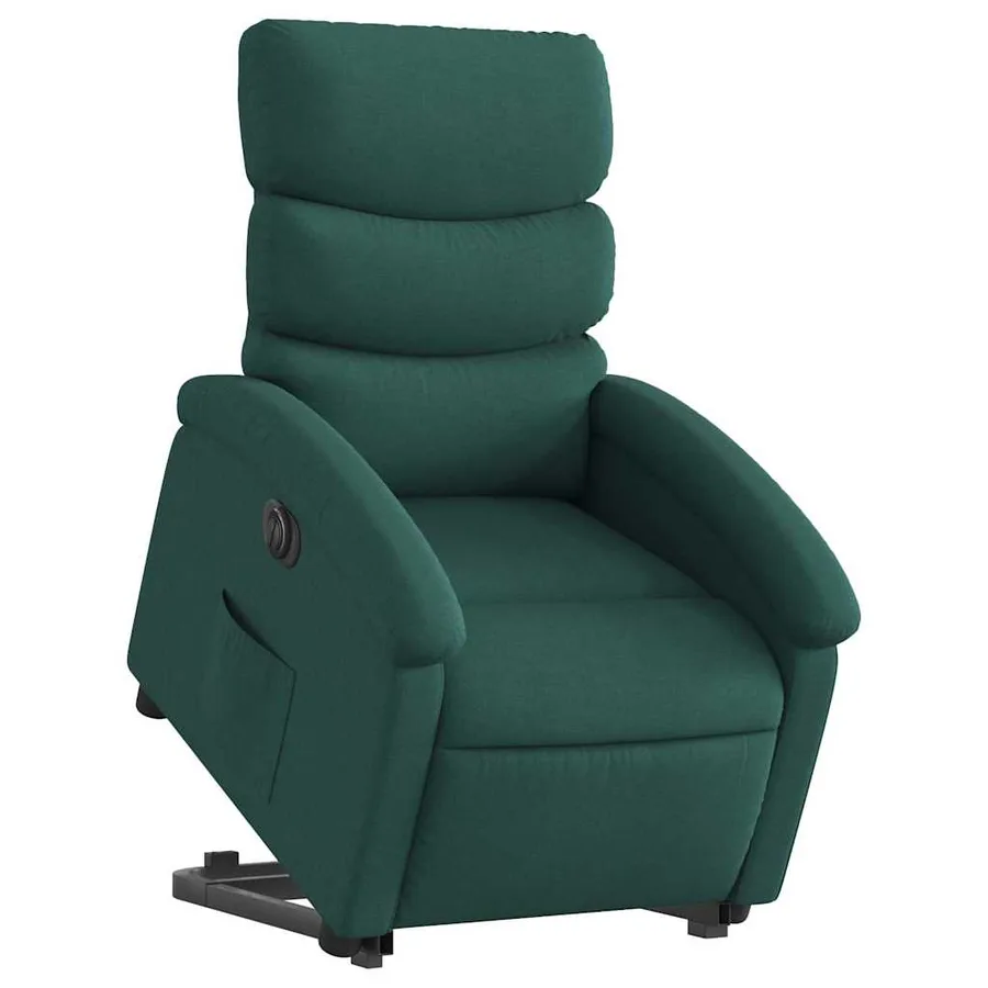 Fauteuil inclinable électrique vert foncé tissu - 3