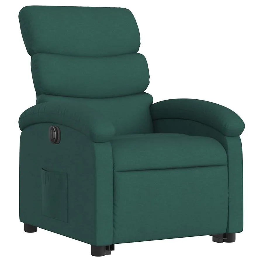 Fauteuil inclinable électrique vert foncé tissu - 4