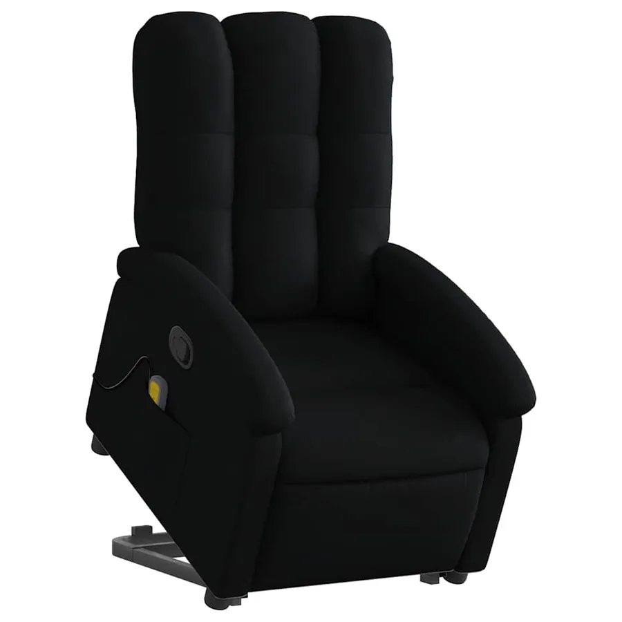 Fauteuil de massage inclinable Noir Tissu - 3