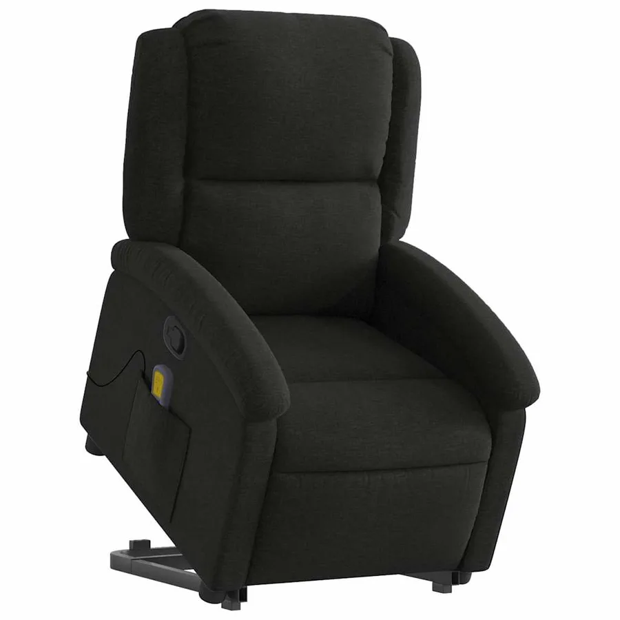 Fauteuil de massage inclinable Noir Tissu - 3