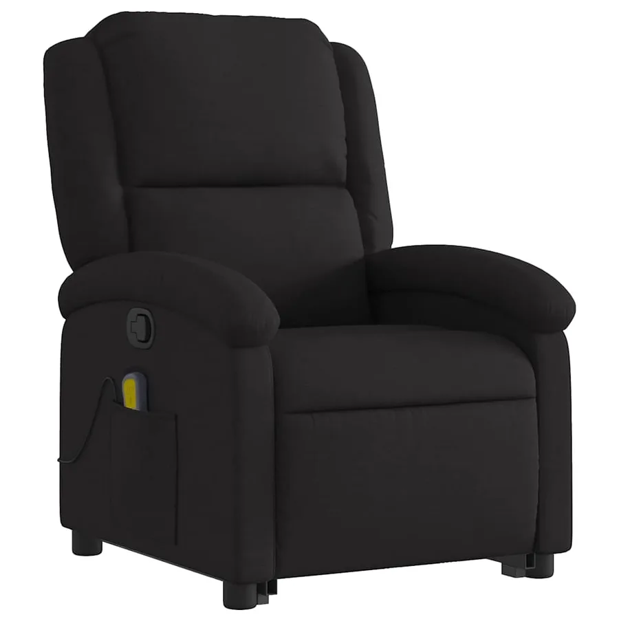 Fauteuil de massage inclinable Noir Tissu - 4