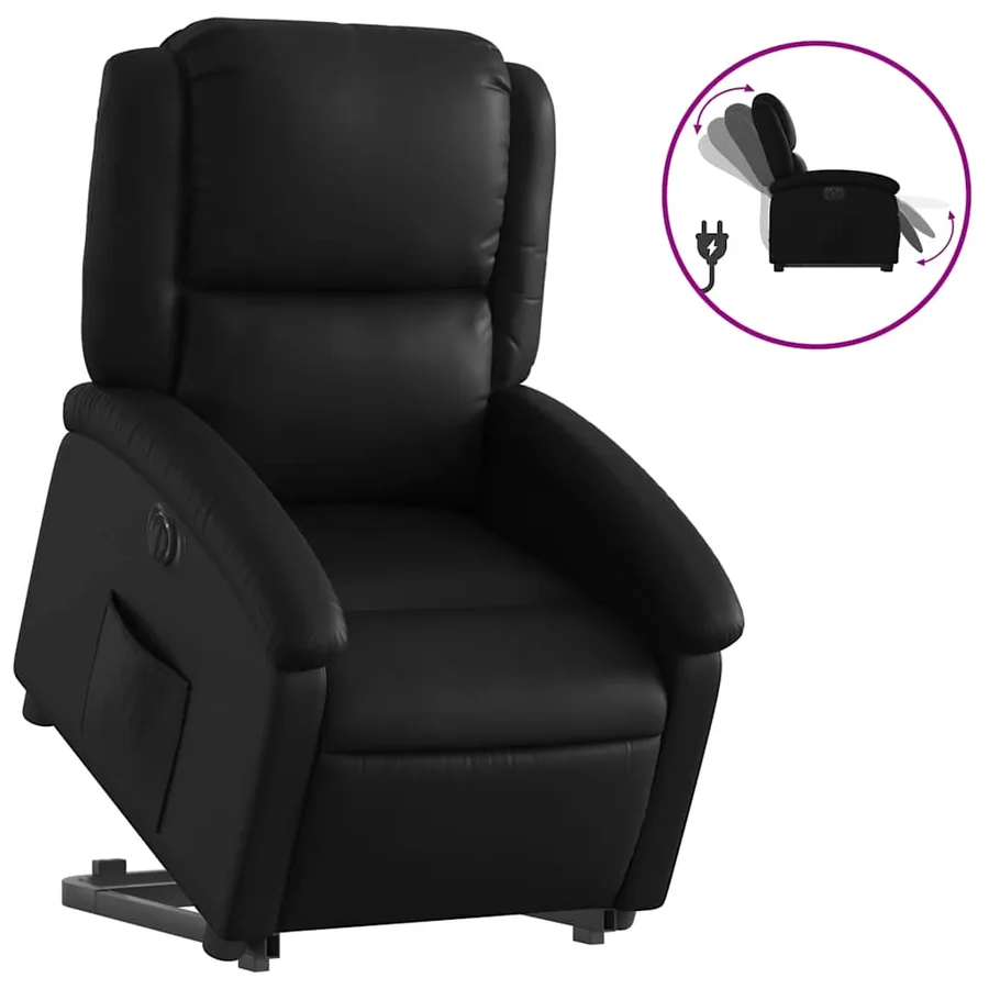 Fauteuil inclinable électrique noir similicuir - 2