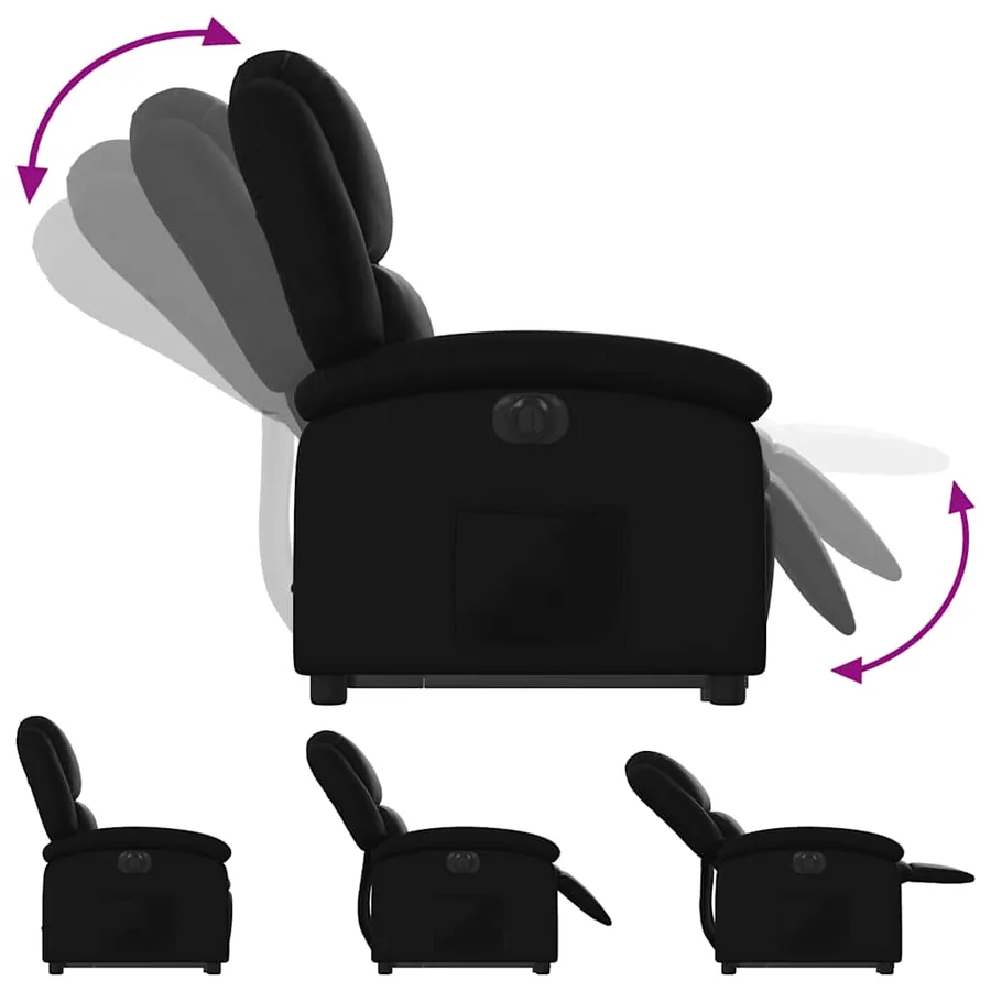 Fauteuil inclinable électrique noir similicuir - 7