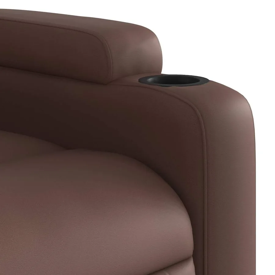 Fauteuil inclinable de massage électrique marron similicuir - 12