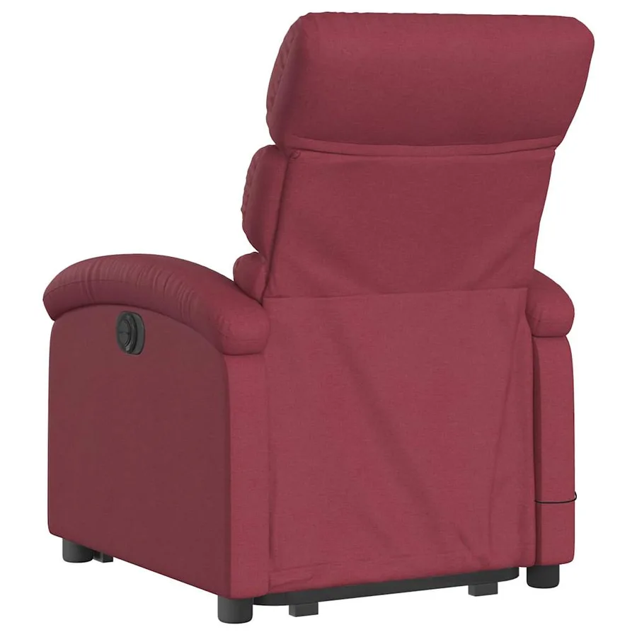 Fauteuil inclinable de massage électrique Rouge bordeaux Tissu - 5