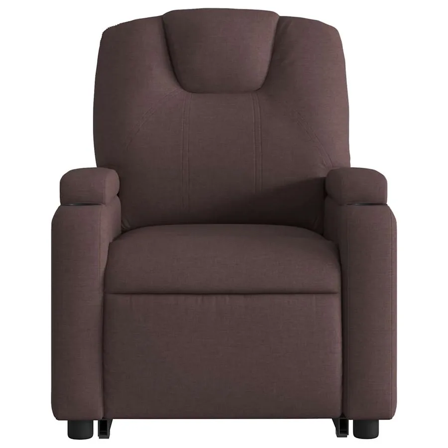 Fauteuil inclinable de massage Marron foncé Tissu - 9