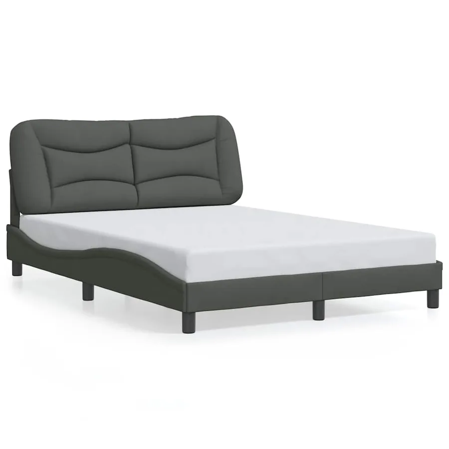 Cadre de lit sans matelas Hvar gris foncé 140x200 cm tissu - 2
