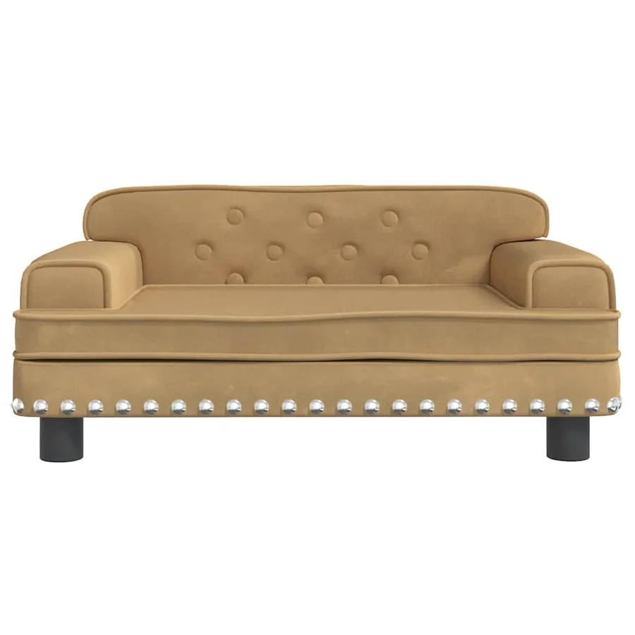 Lit pour chien marron 70x45x30 cm velours - 3