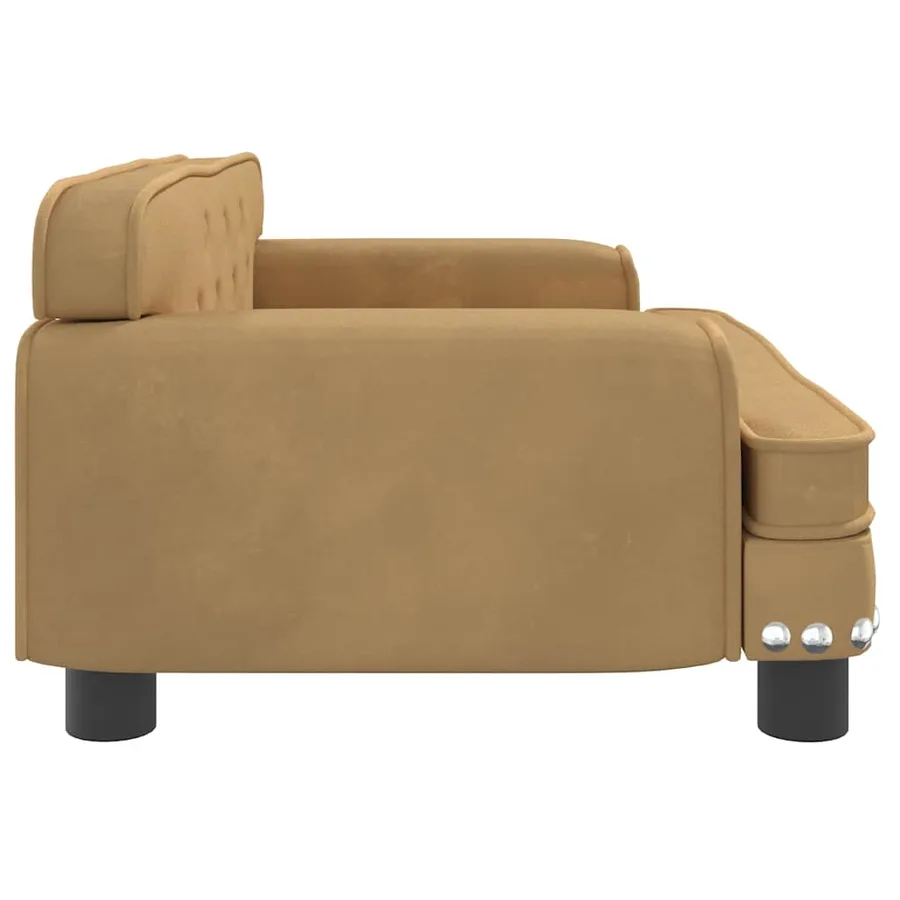 Lit pour chien marron 70x45x30 cm velours - 4