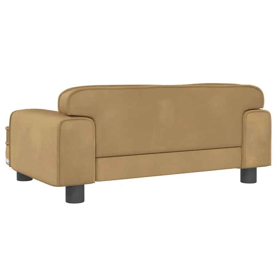 Lit pour chien marron 70x45x30 cm velours - 5