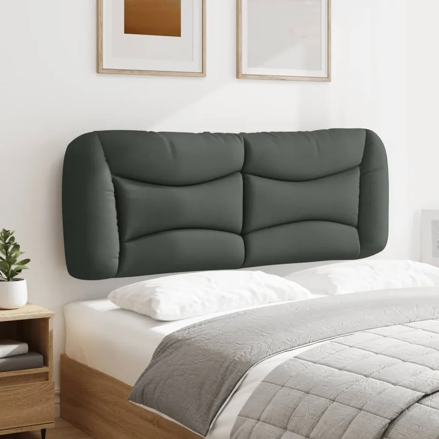 Coussin de tête de lit Hvar gris foncé 120 cm tissu - 4