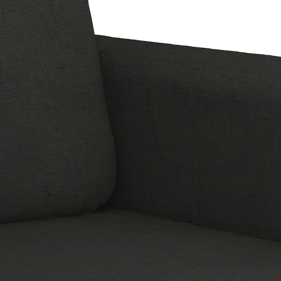 Ensemble de canapés 2 pcs avec coussins noir tissu - 7