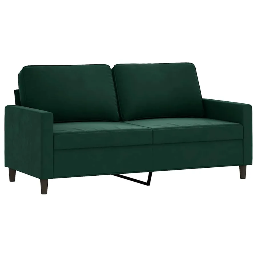 Canapé à 2 places Vert foncé 140 cm Velours - 2