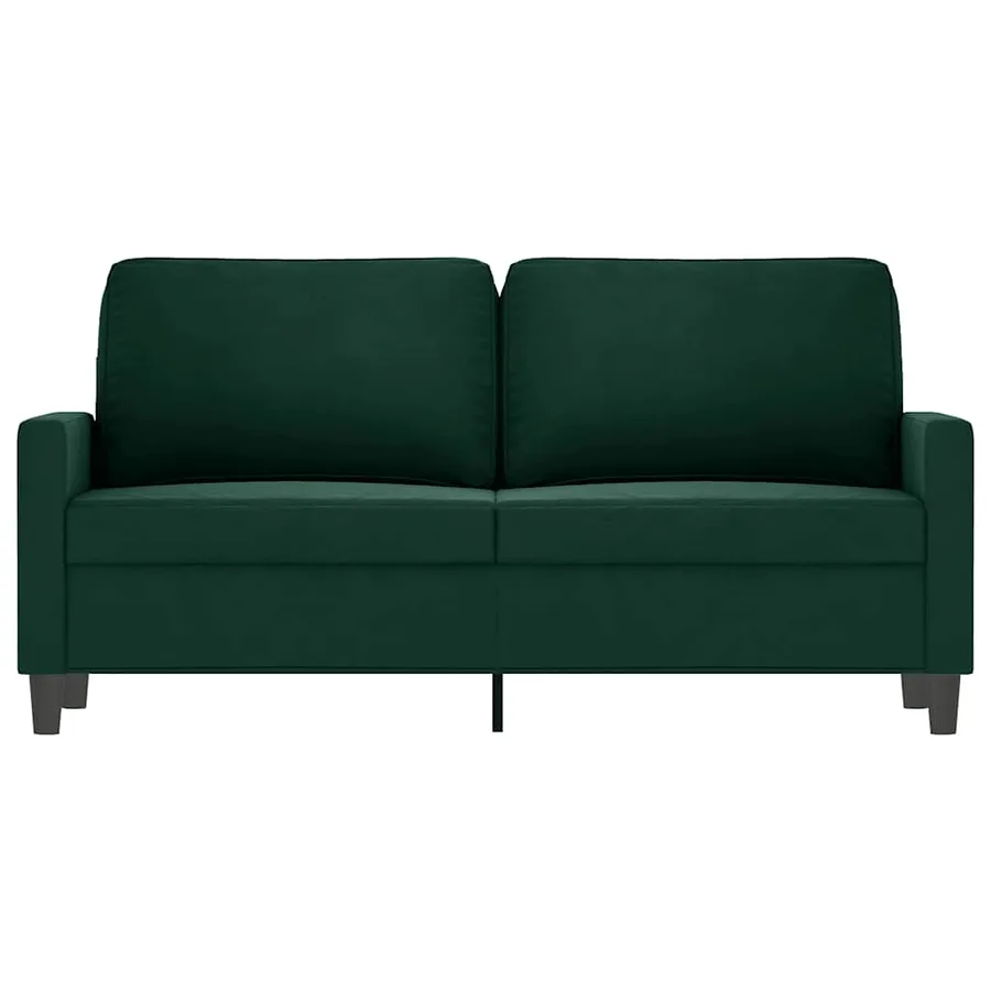 Canapé à 2 places Vert foncé 140 cm Velours - 3