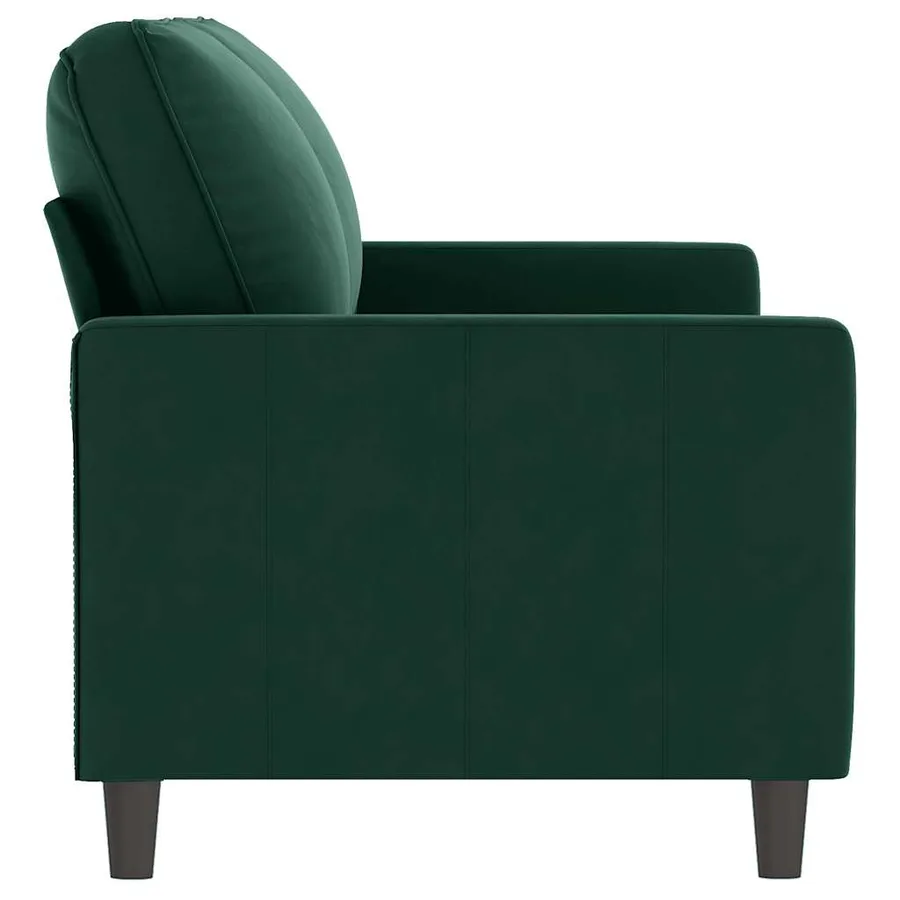 Canapé à 2 places Vert foncé 140 cm Velours - 4