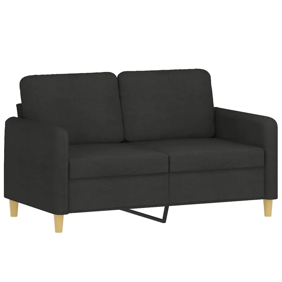 Ensemble de canapés 2 pcs avec coussins noir tissu - 3