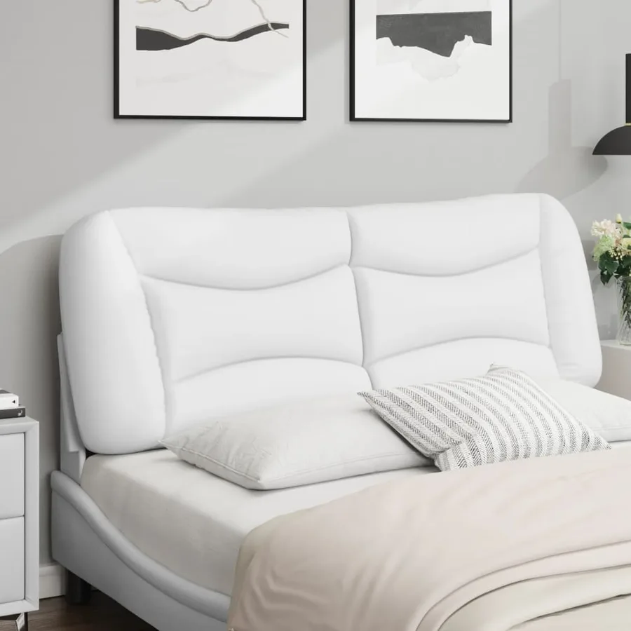 Coussin de tête de lit Hvar blanc 120 cm similicuir - 3