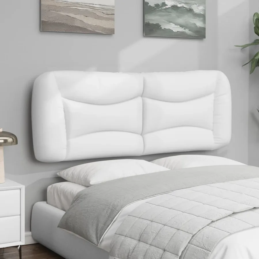 Coussin de tête de lit Hvar blanc 120 cm similicuir - 4