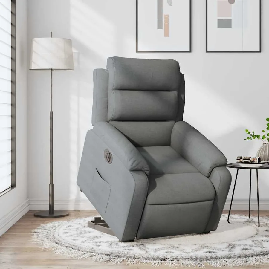 Fauteuil inclinable électrique gris foncé tissu - 16