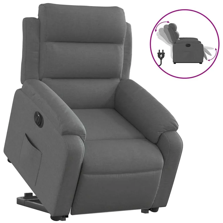 Fauteuil inclinable électrique gris foncé tissu - 2