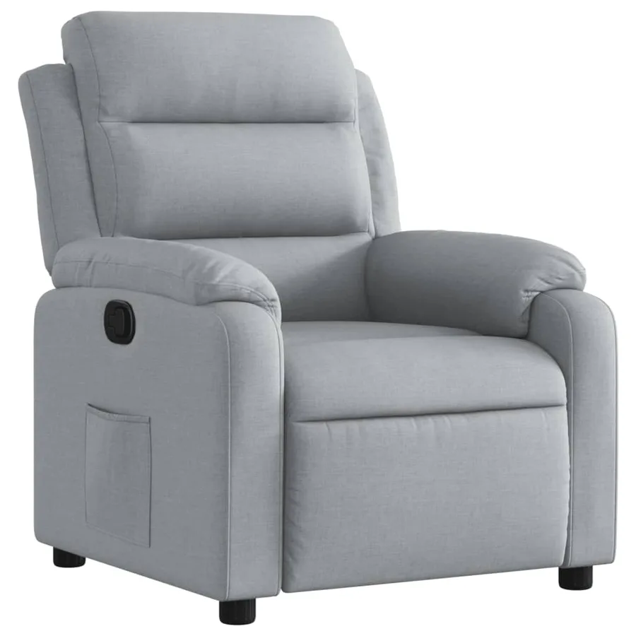 Fauteuil inclinable en tissu gris clair - 2
