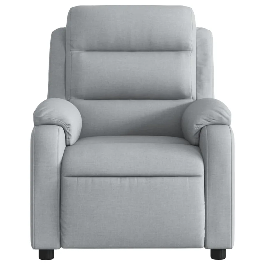 Fauteuil inclinable en tissu gris clair - 6