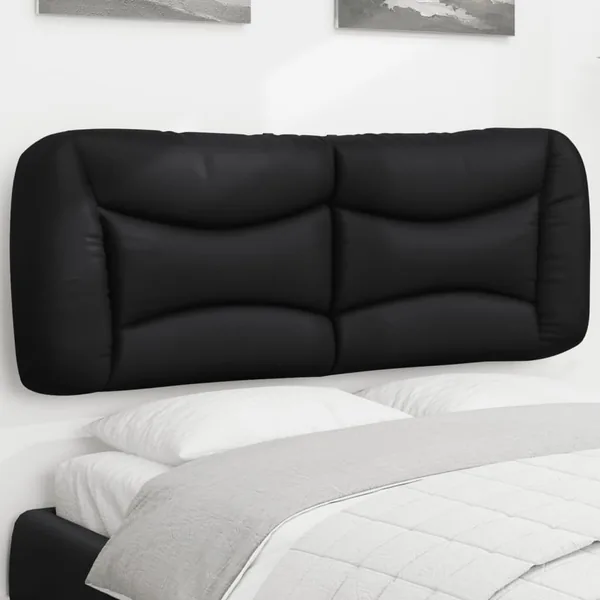 Coussin de tête de lit Hvar noir 140 cm similicuir