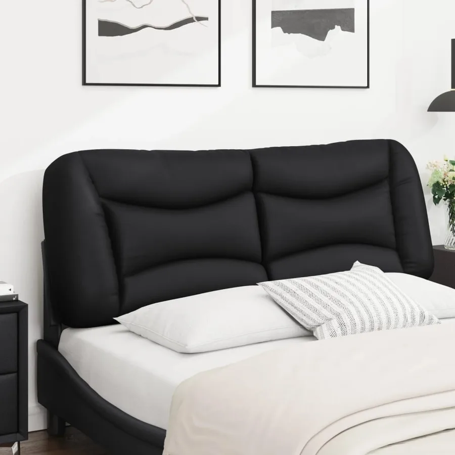 Coussin de tête de lit Hvar noir 140 cm similicuir - 3