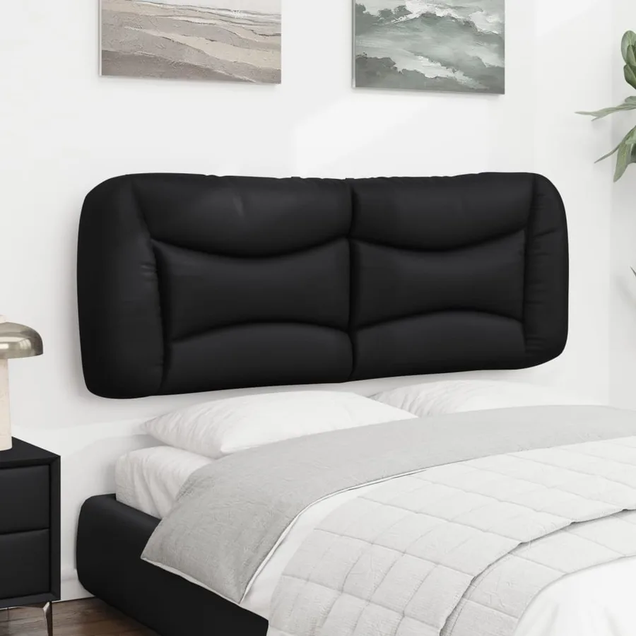 Coussin de tête de lit Hvar noir 140 cm similicuir - 4