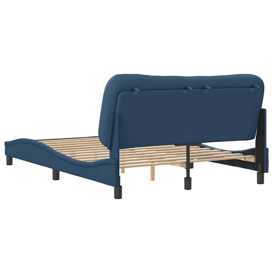 Cadre de lit sans matelas Hvar bleu 140x200 cm tissu - 6