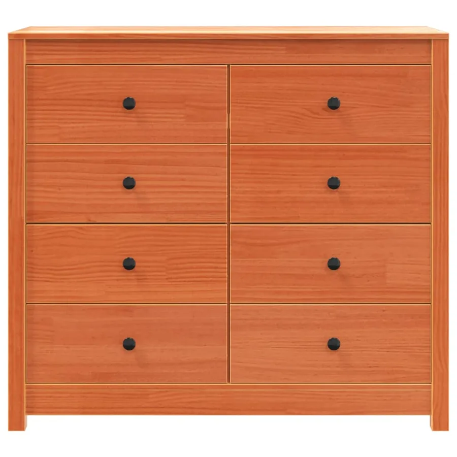 Armoire latérale cire marron 100x40x90 cm bois de pin massif - 7