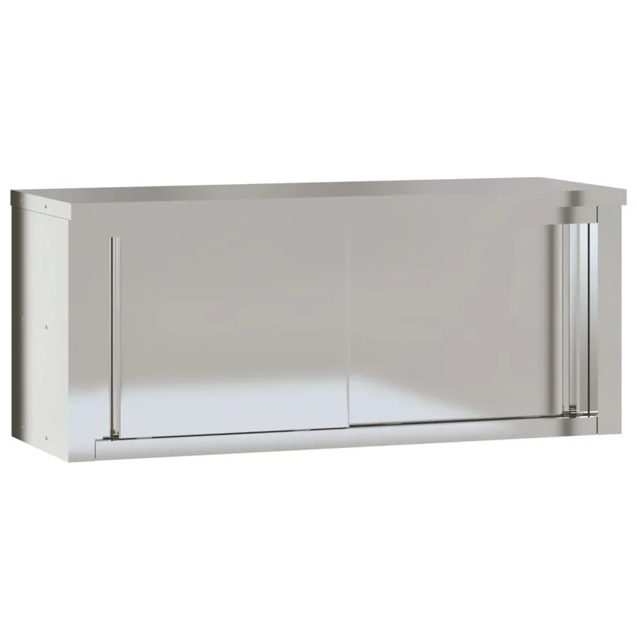 Armoire murale de cuisine avec portes coulissantes inox - 2