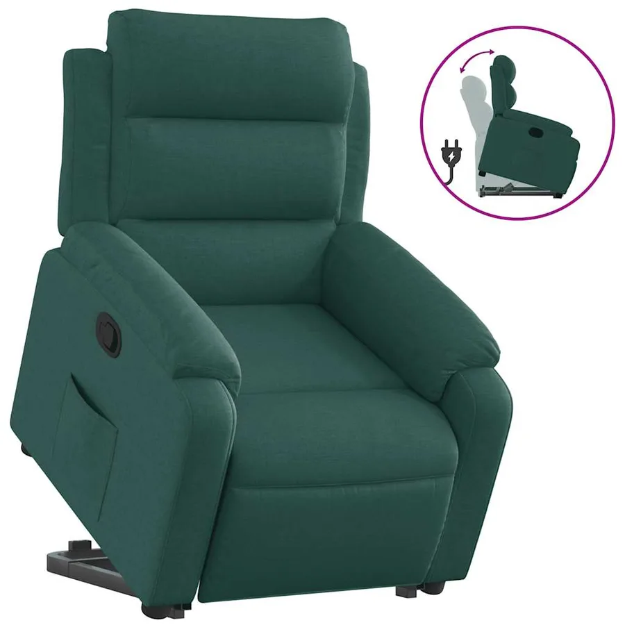 Fauteuil inclinable vert foncé tissu - 2