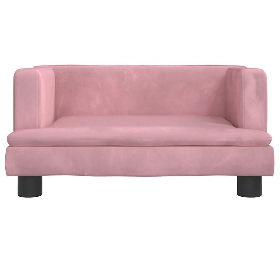 Lit pour chien rose 60x40x30 cm velours - 3