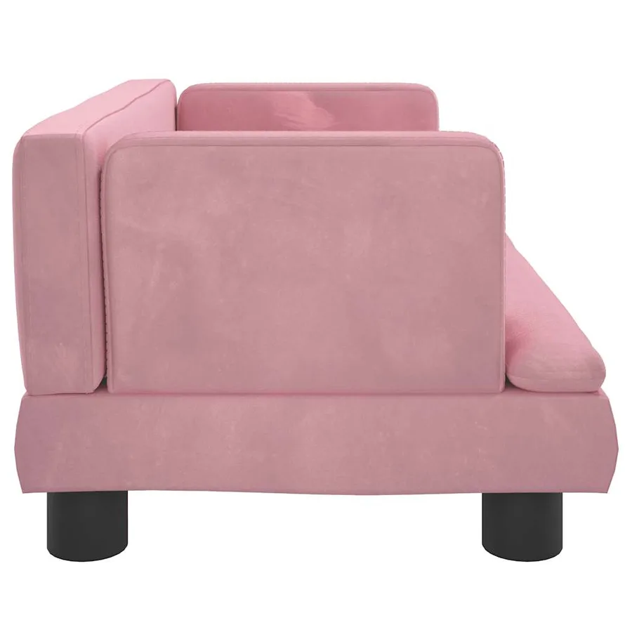 Lit pour chien rose 60x40x30 cm velours - 4