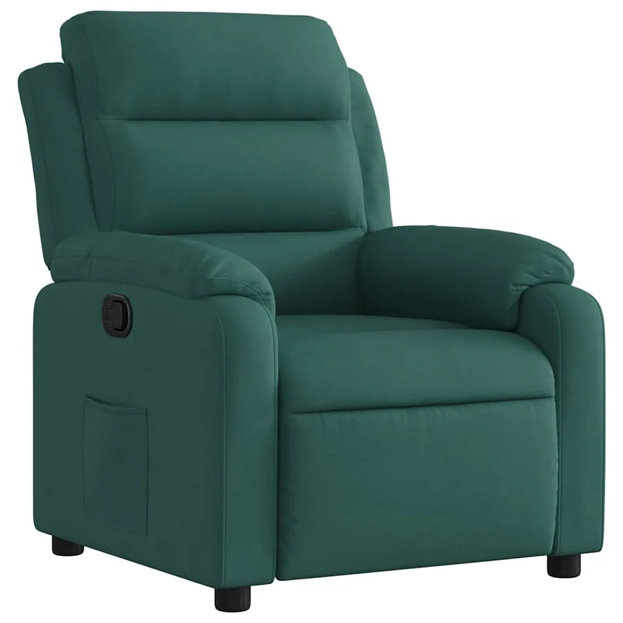 Fauteuil inclinable Vert foncé Tissu - 2
