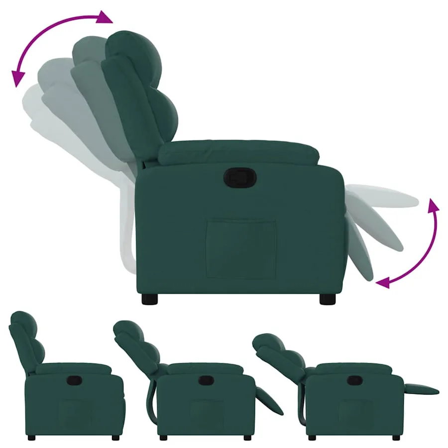 Fauteuil inclinable Vert foncé Tissu - 4