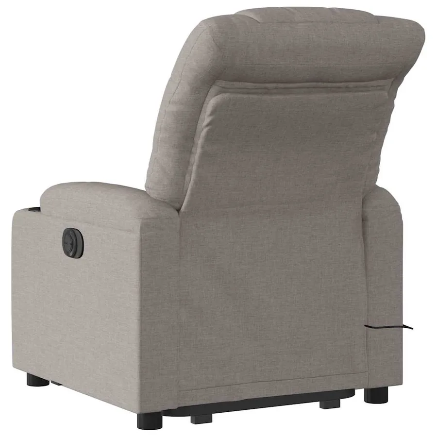 Fauteuil inclinable de massage électrique Taupe Tissu - 5