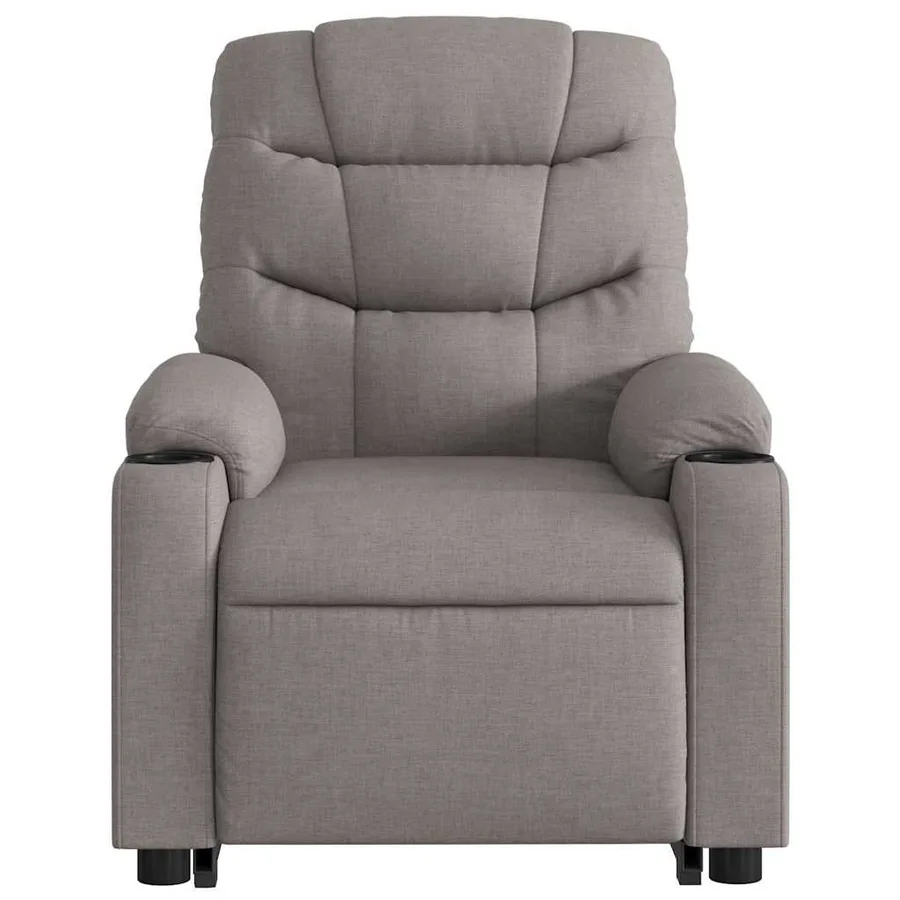 Fauteuil inclinable de massage électrique Taupe Tissu - 9