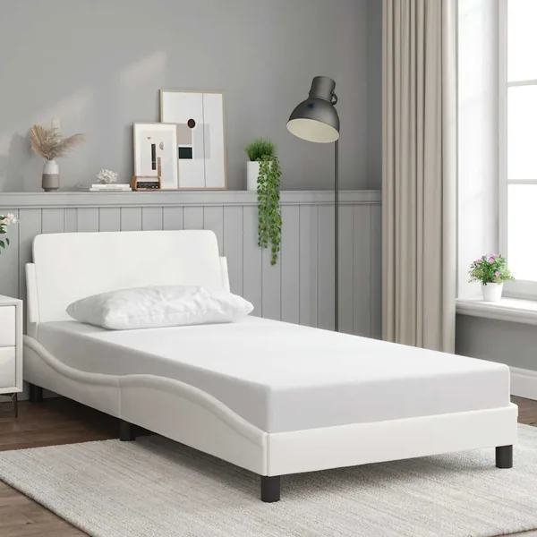 Cadre de lit Dover blanc 100x200 cm similicuir