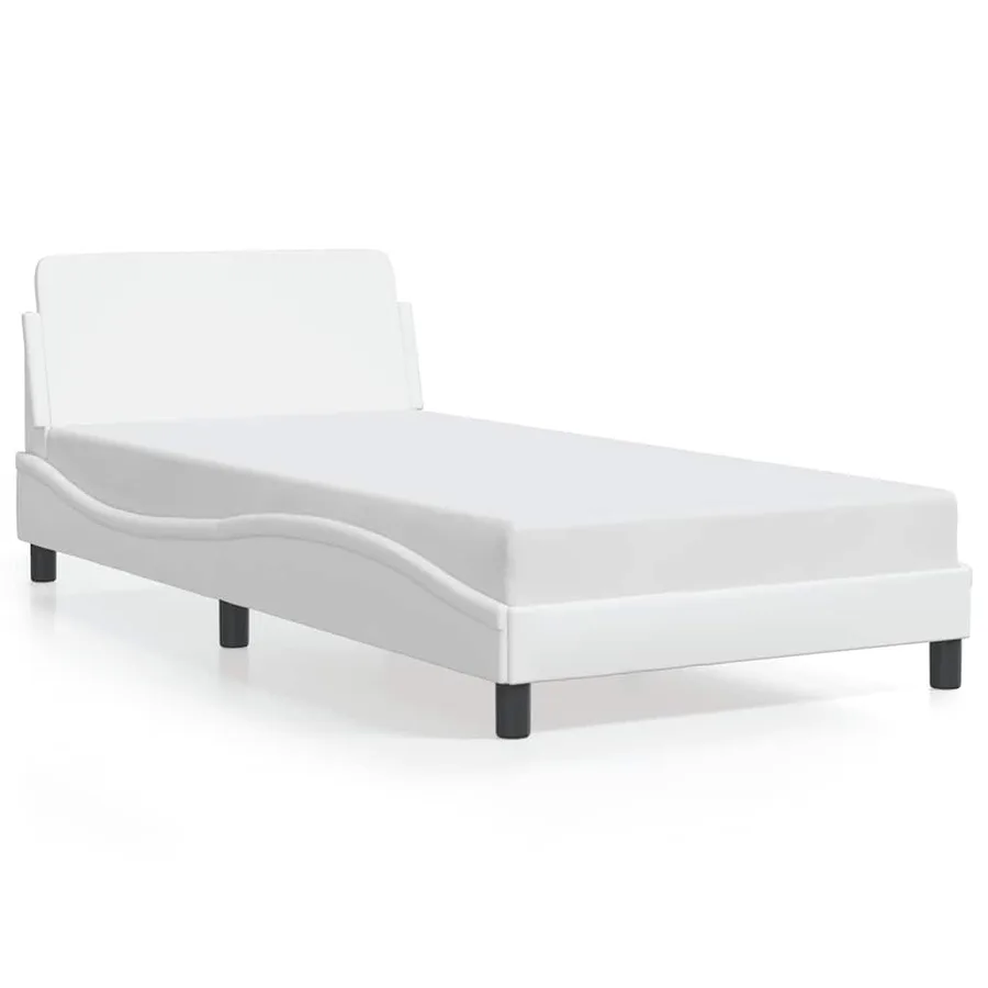 Cadre de lit Dover blanc 100x200 cm similicuir - 2