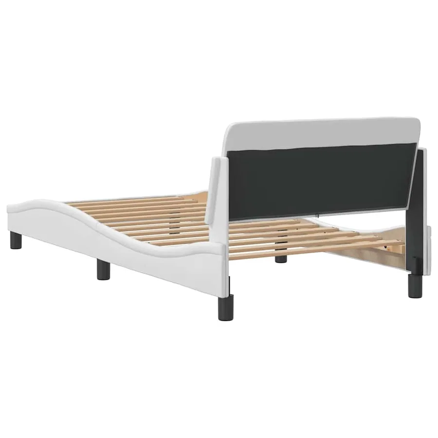 Cadre de lit Dover blanc 100x200 cm similicuir - 6
