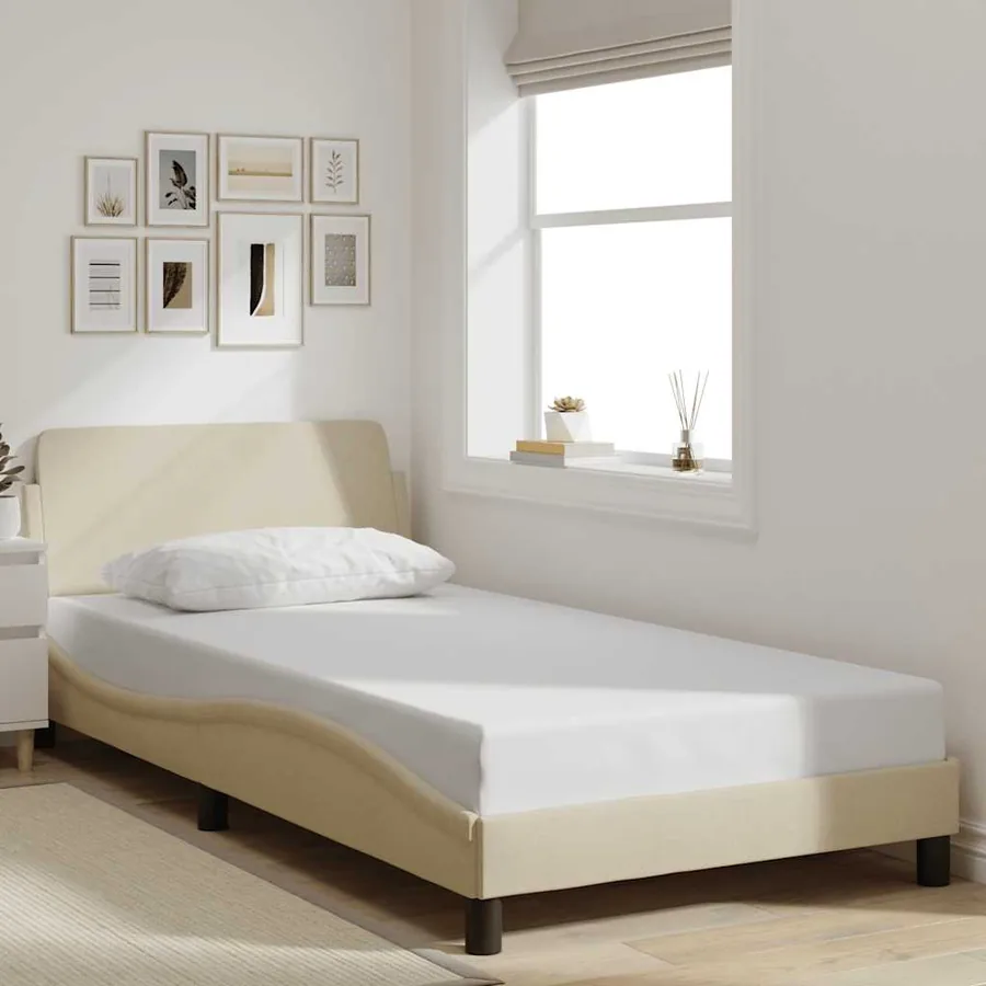 Cadre de lit Dover crème 100x200 cm tissu