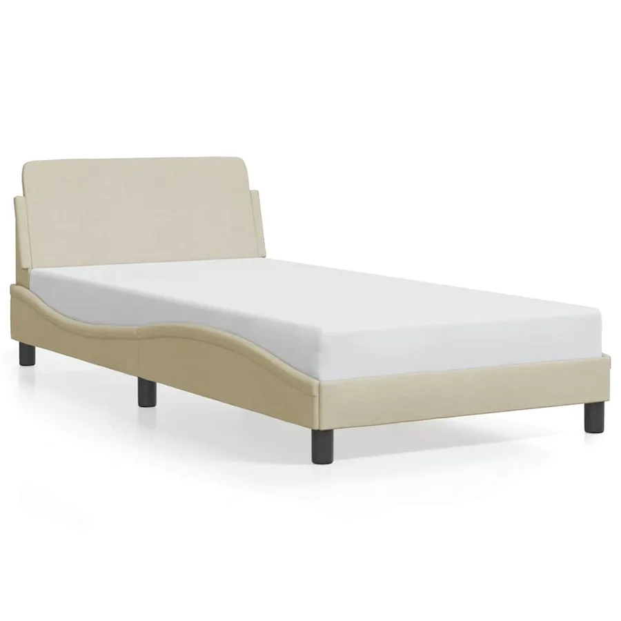 Cadre de lit Dover crème 100x200 cm tissu - 2
