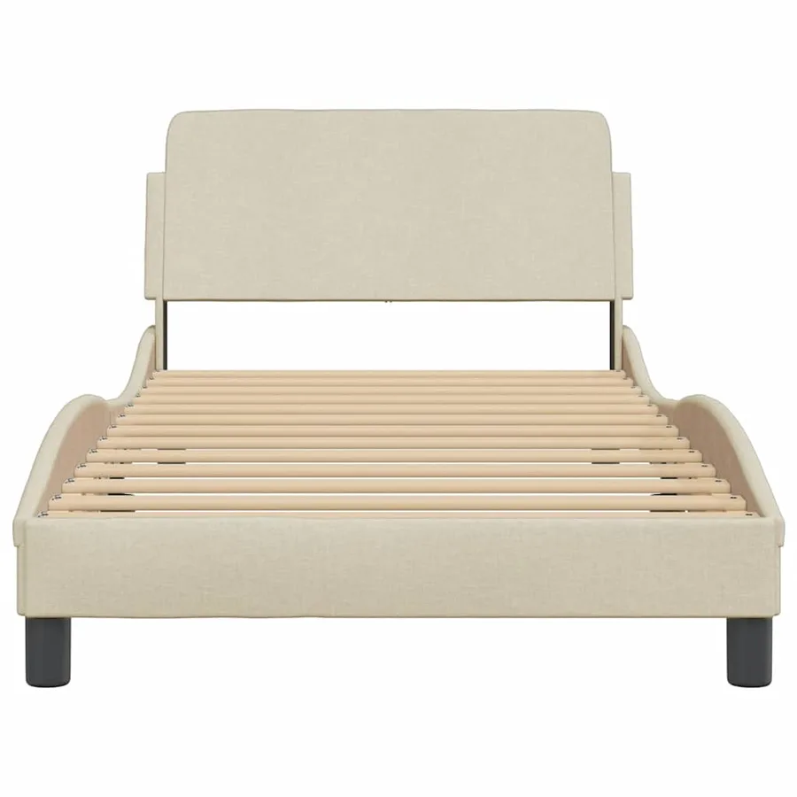 Cadre de lit Dover crème 100x200 cm tissu - 4