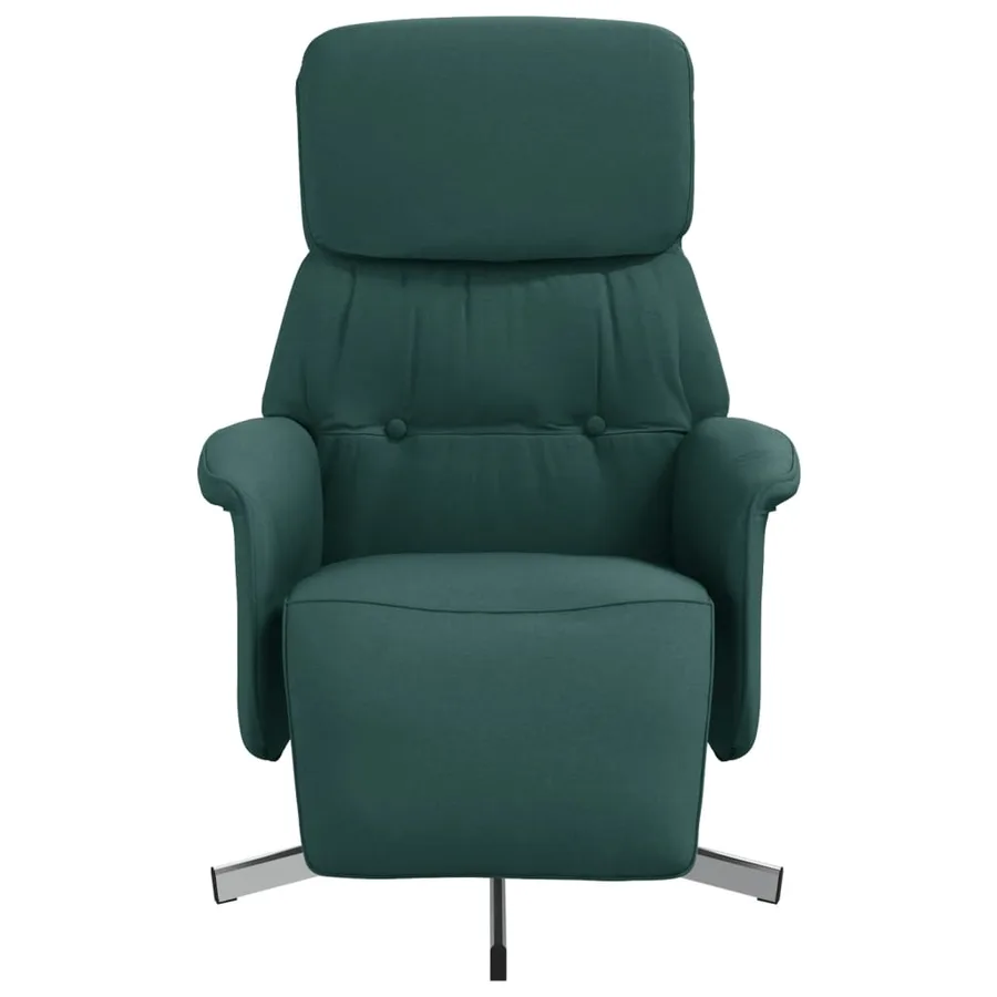 Fauteuil inclinable avec repose-pieds vert foncé tissu - 3