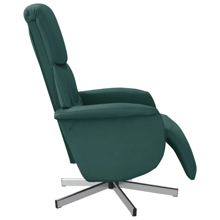 Fauteuil inclinable avec repose-pieds vert foncé tissu - 4