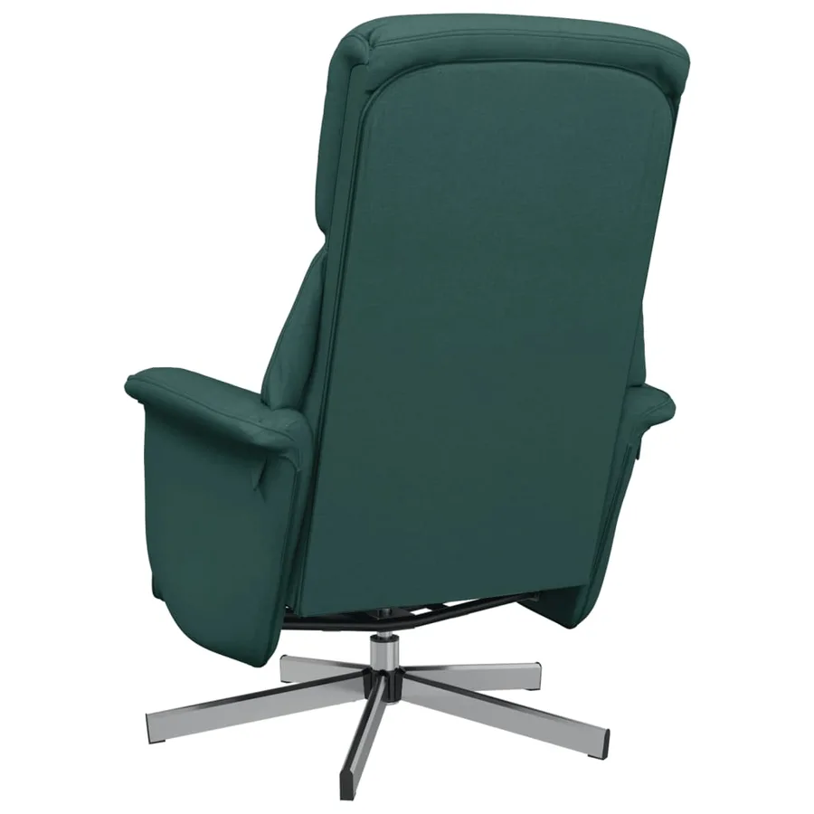 Fauteuil inclinable avec repose-pieds vert foncé tissu - 5