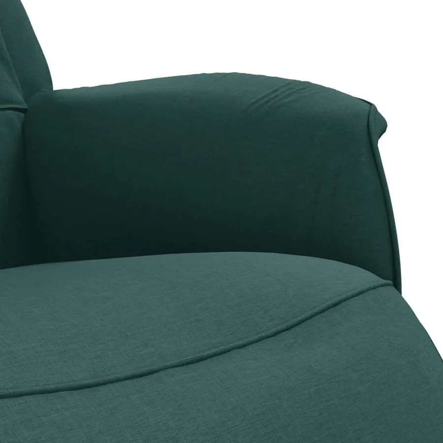 Fauteuil inclinable avec repose-pieds vert foncé tissu - 7