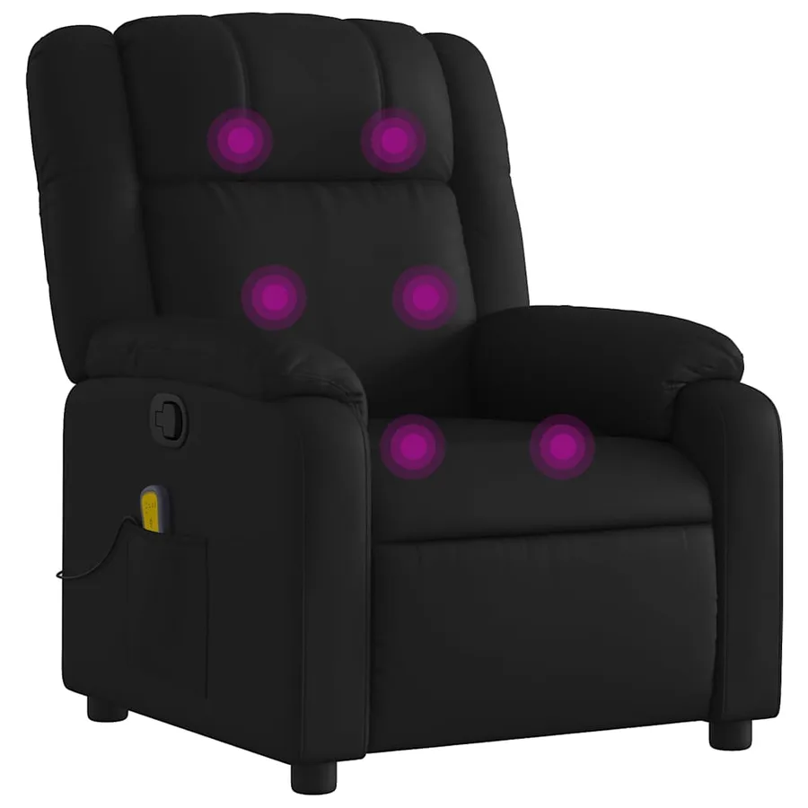 Fauteuil de massage inclinable noir similicuir - 2